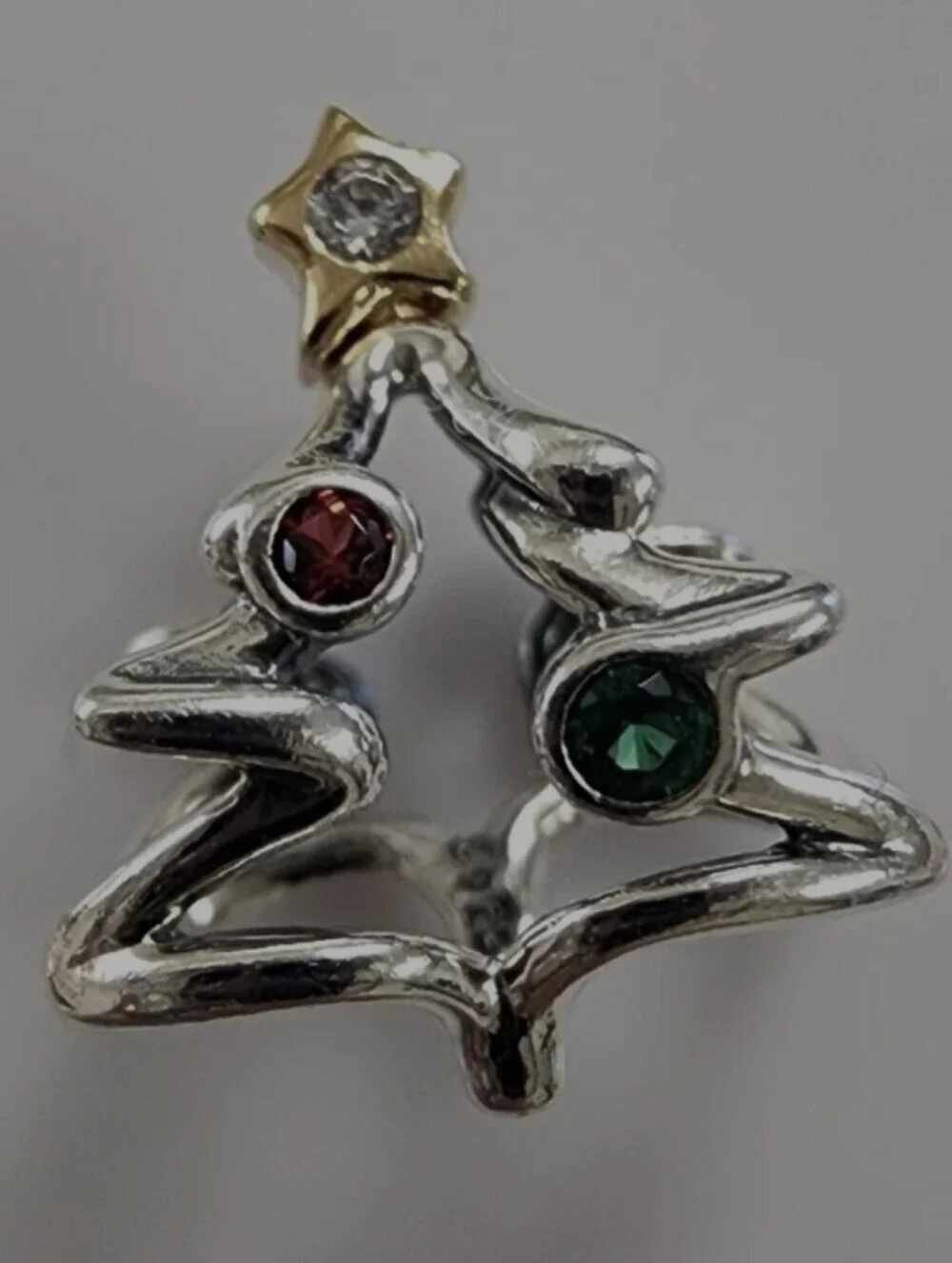 Authentic Pandora Christmas Tree Two-Tone Charm